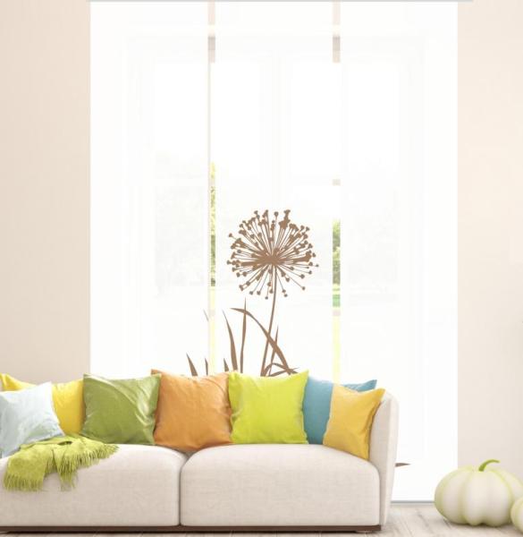 Flächenvorhang Allium 24  blanco Cappuccino - 3teiliges Set Flächenvorhang 3er Set, Schiebegardine, Schiebegardinen, blickdicht, Flächenvorhang blickdicht, Schiebevorhang,